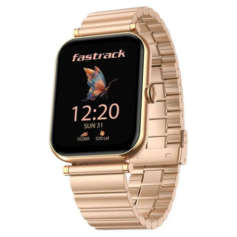 Fastrack Noir Charm 1.65 Inch AMOLED Display Stainless Steel Smartwatch Rose Gold 