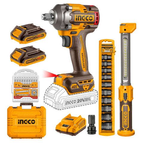 Ingco Cordless Impact Wrench Combo Kit 2 Pcs COSLI23056 