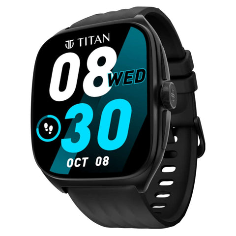 Titan Evolution 1.85 Inch Curved AMOLED Display Smartwatch Black 