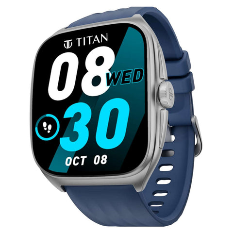 Titan Evolution 1.85 Inch Curved AMOLED Display Smartwatch Blue 