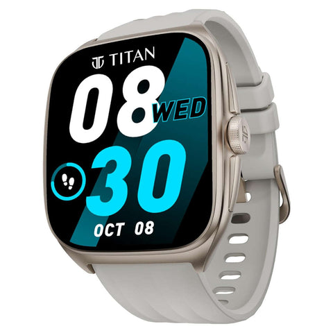 Titan Evolution 1.85 Inch Curved AMOLED Display Smartwatch Beige 