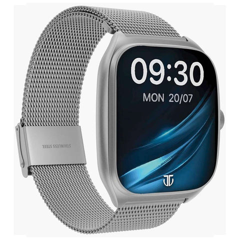 Titan Evolution 1.85 Inch Curved AMOLED Display Stainless Steel Smartwatch Silver 