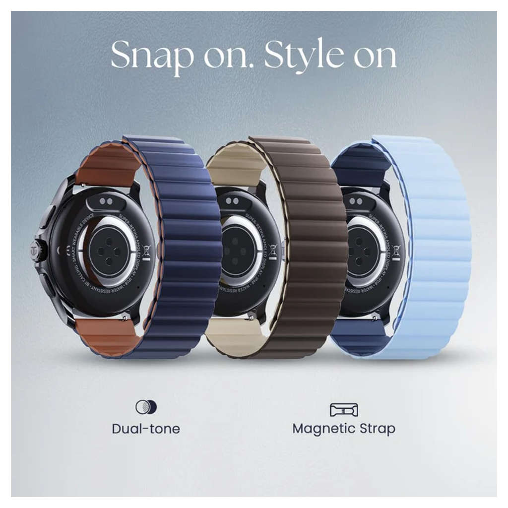 Titan Evoke 2.0 1.32 Inch AMOLED Display With Magnetic Strap Smartwatch Tidal Blue