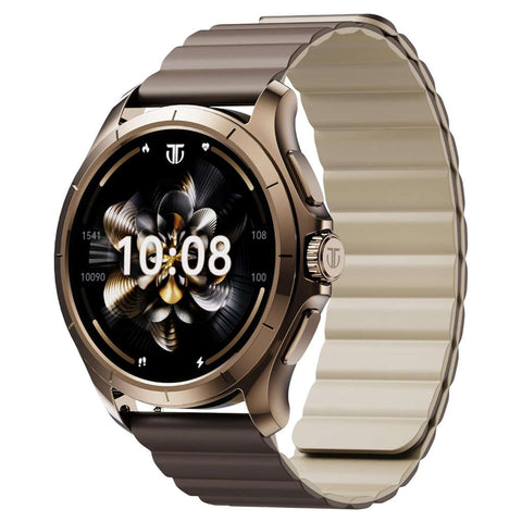 Titan Evoke 2.0 1.32 Inch AMOLED Display With Magnetic Strap Smartwatch Cocoa Brown 