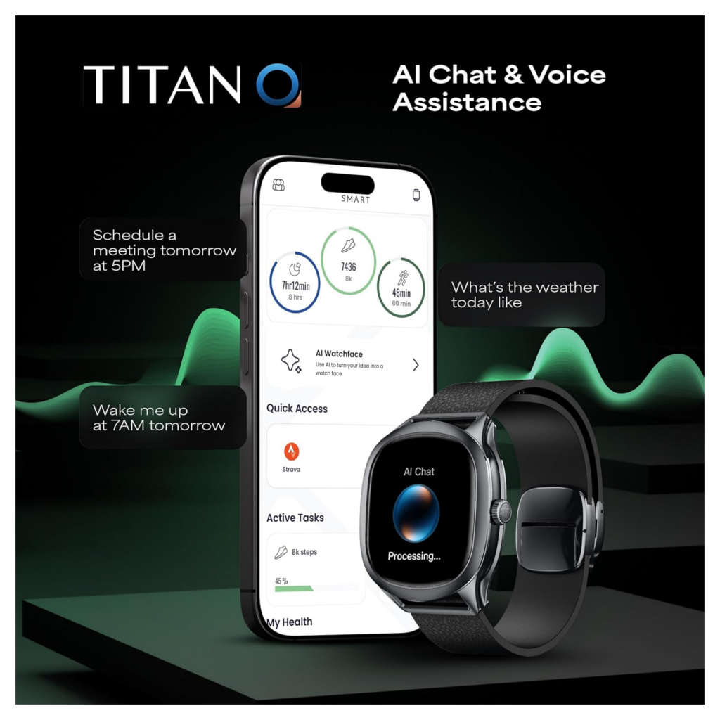 Titan Evoke S 1.70 Inch AMOLED Display With Magnetic Buckle Smartwatch Black