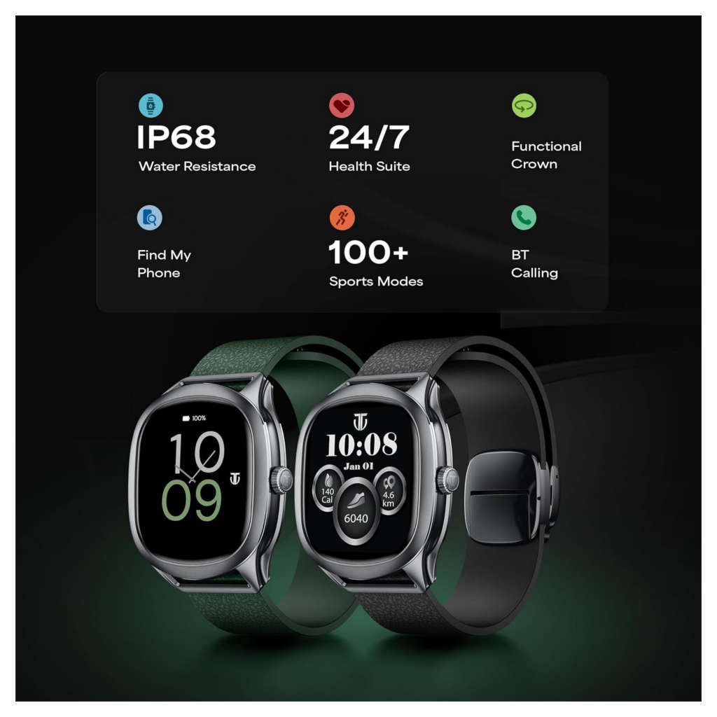 Titan Evoke S 1.70 Inch AMOLED Display With Magnetic Buckle Smartwatch Black