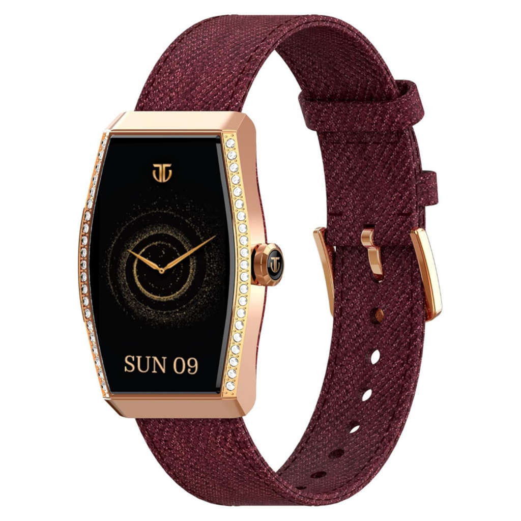 Titan Valerei Aura 1.47 Inch AMOLED Display Women Smartwatch Wine Red 