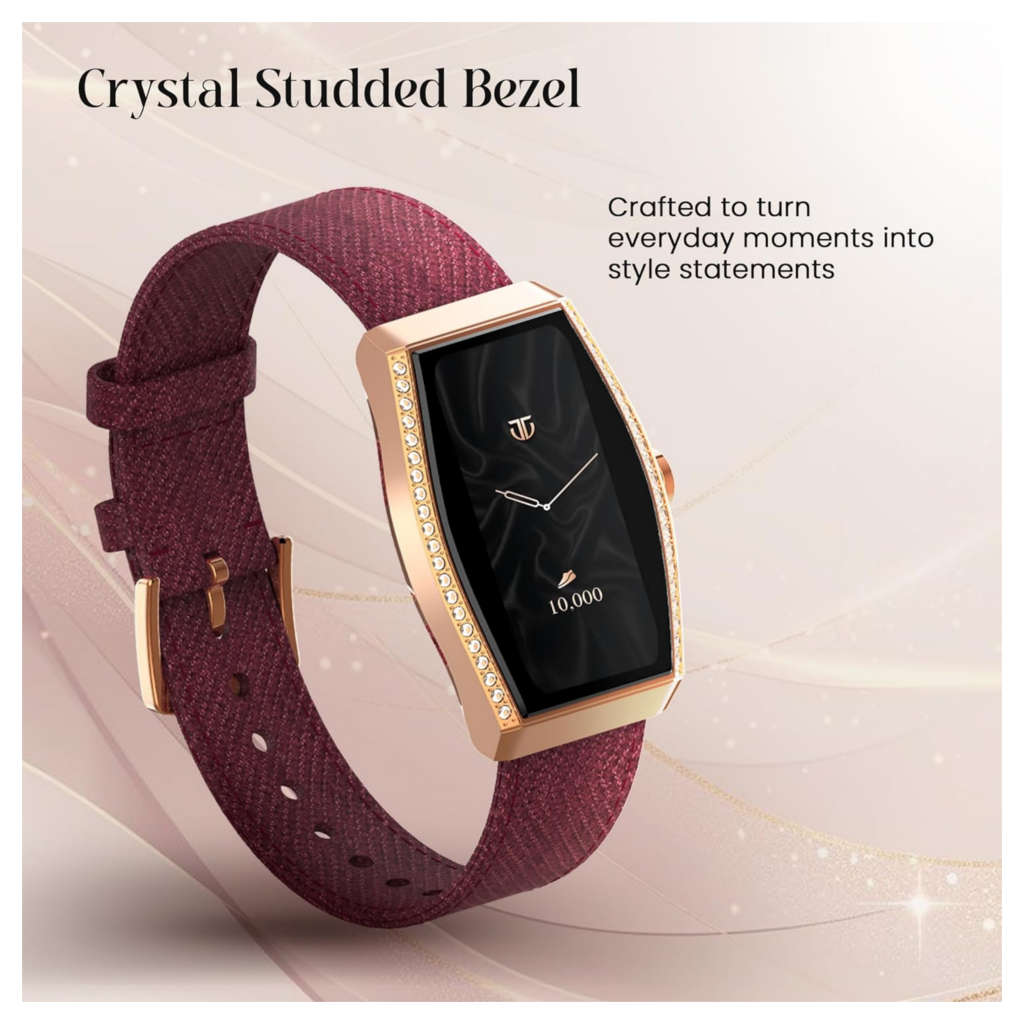 Titan Valerei Aura 1.47 Inch AMOLED Display Women Smartwatch Wine Red