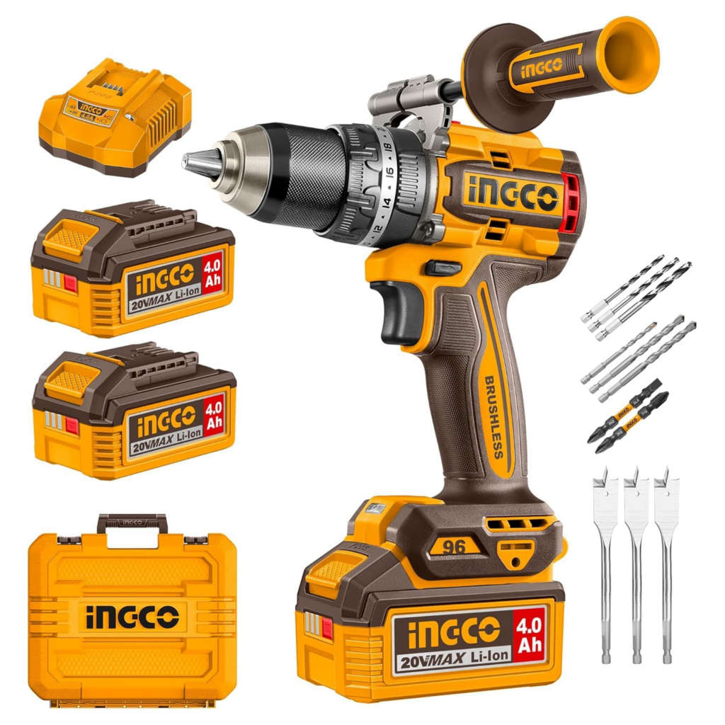 Ingco Brushless Cordless Impact Drill 96Nm 20V CIDLI209686 