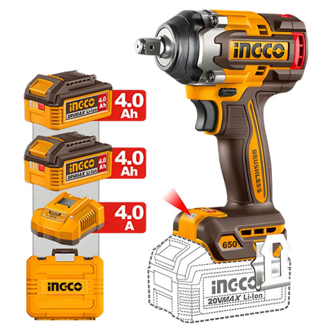 Ingco Cordless Impact Wrench 650Nm 20V CIWLI2065 