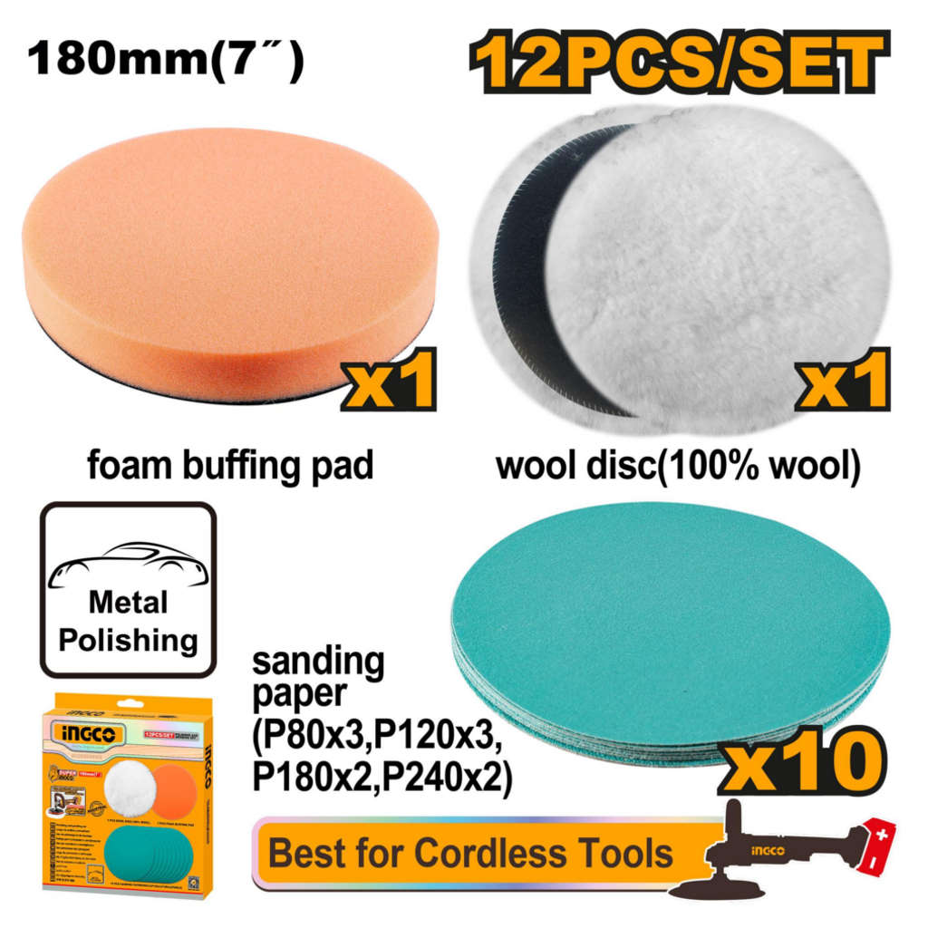 Ingco Polishing And Grinding Set 12 Pcs/Set APG18012