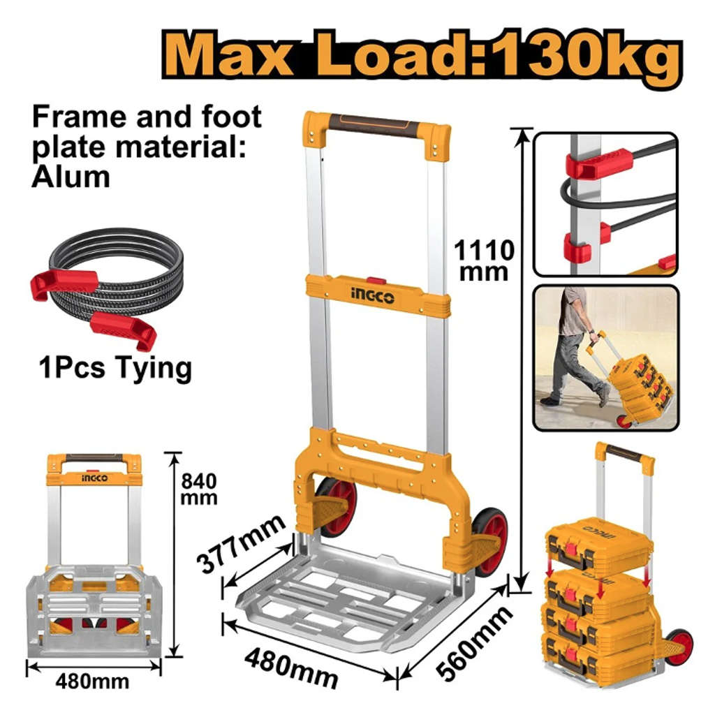 Ingco Foldable Hand Truck 130 Kg HHWB61201