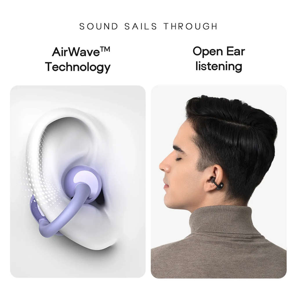 Noise Air Clip Truly Wireless Open Ear Earbuds Pearl Black