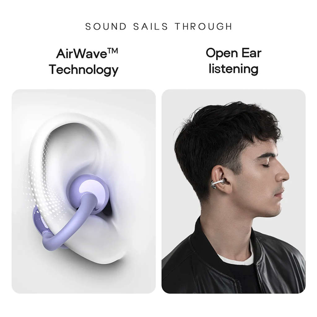 Noise Air Clip Truly Wireless Open Ear Earbuds Pearl White