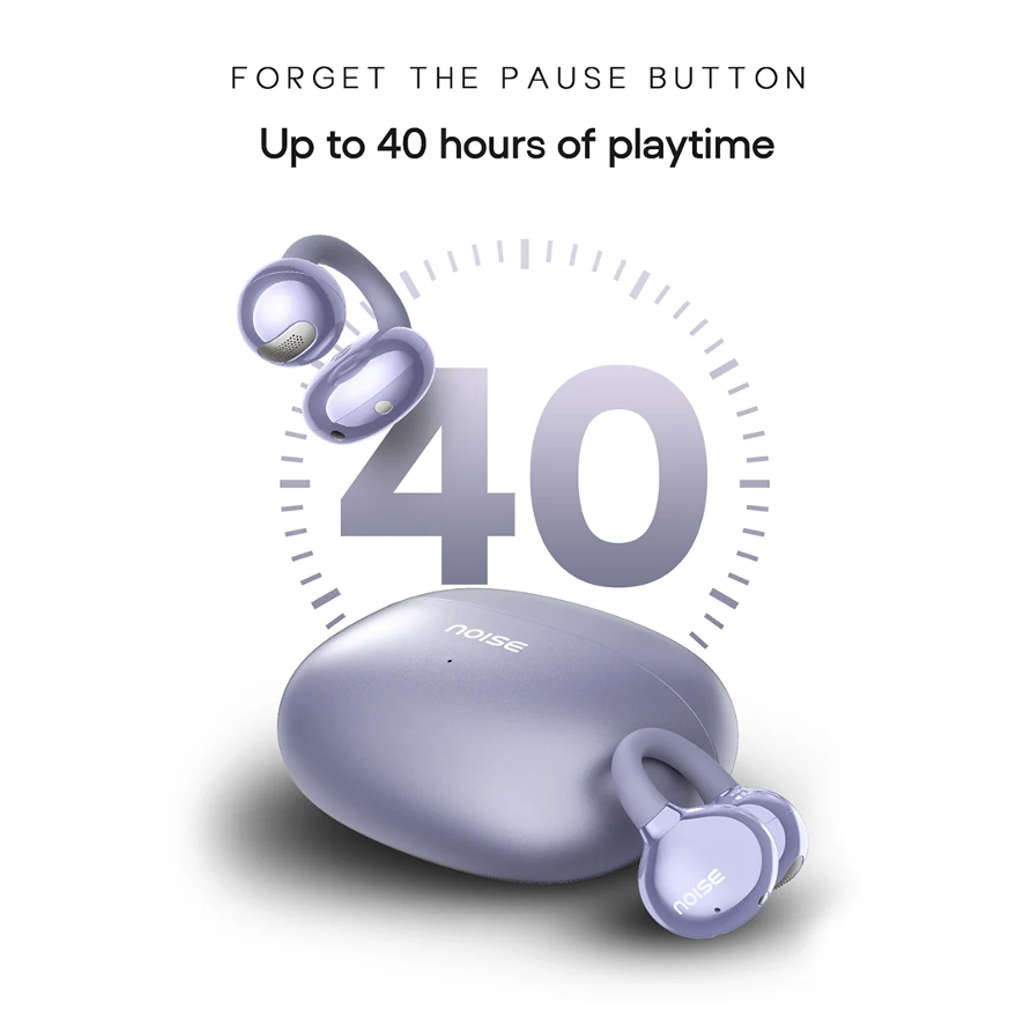 Noise Air Clip Truly Wireless Open Ear Earbuds Pearl Purple
