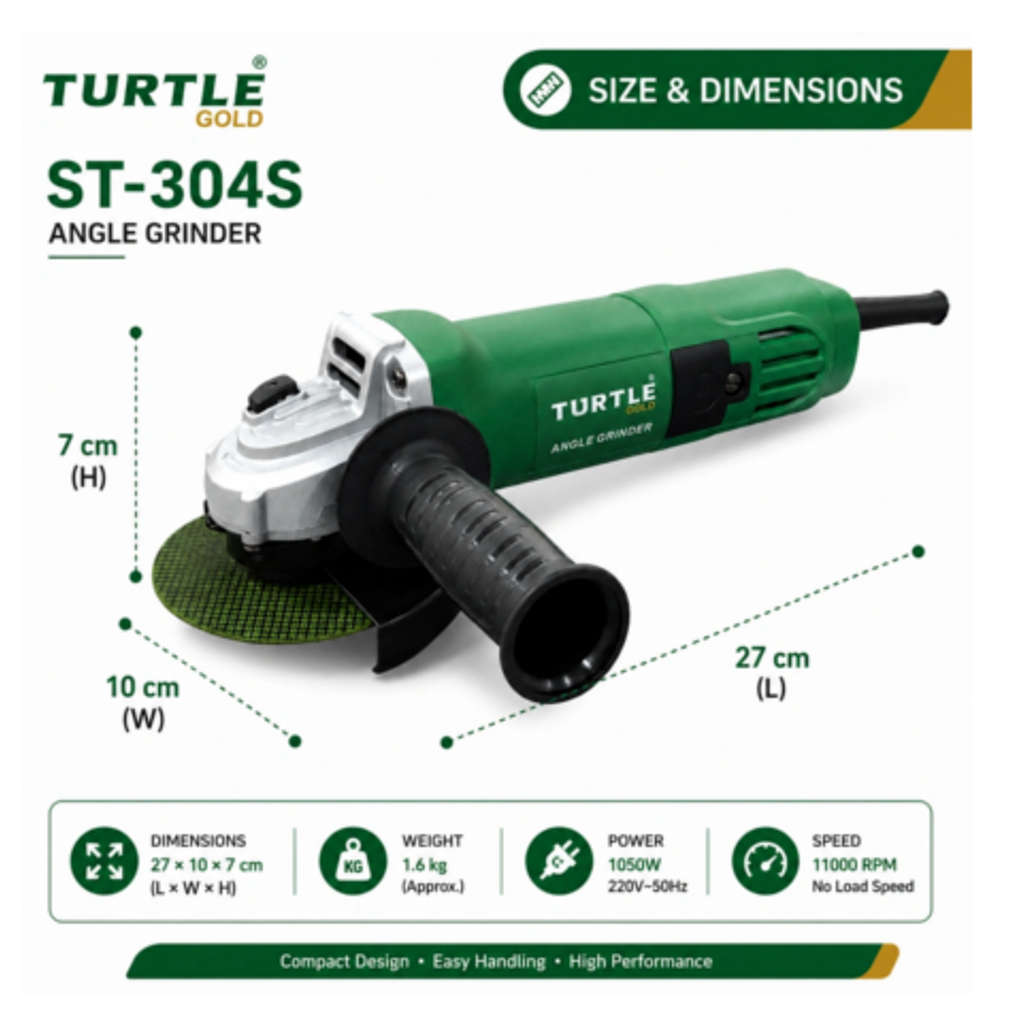 Turtle Gold Angle Grinder 4 Inch 1050 W ST-304S