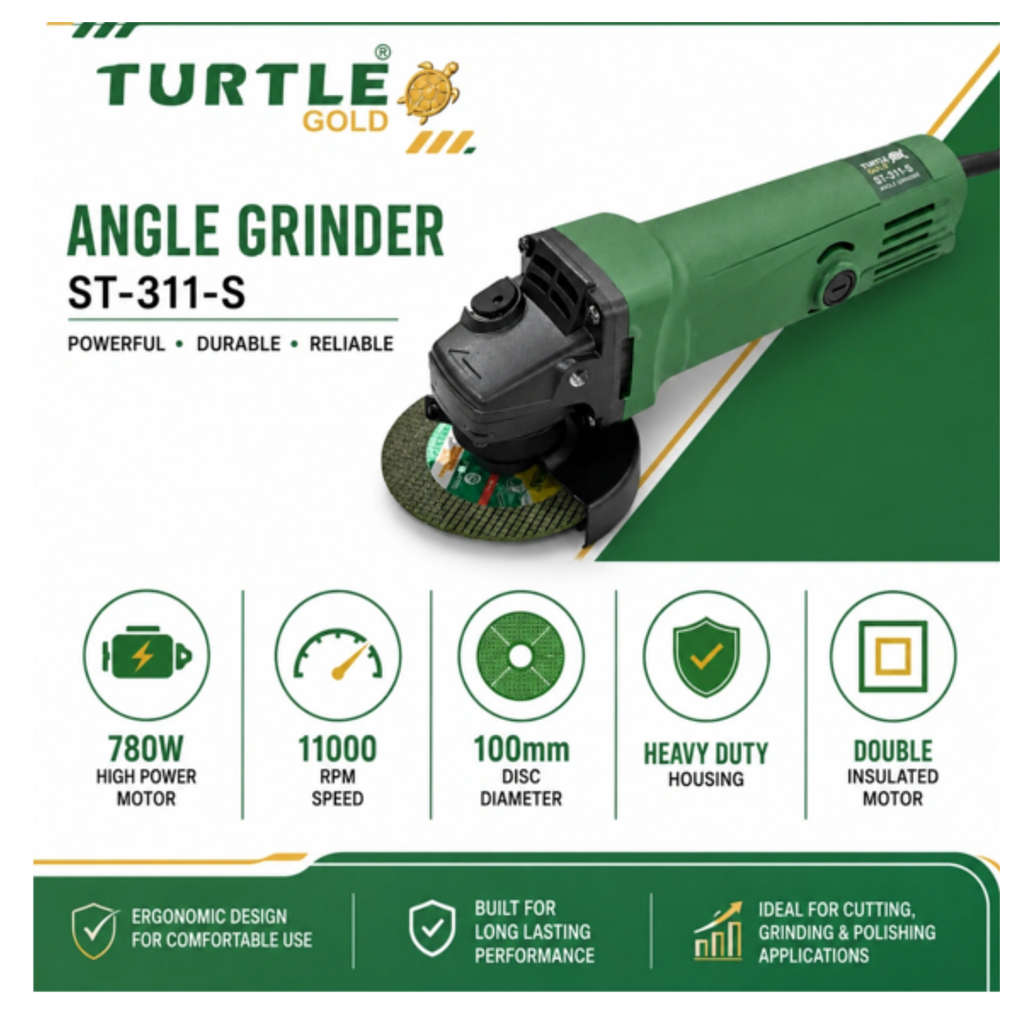 Turtle Gold Angle Grinder 4 Inch 780 W ST 311S