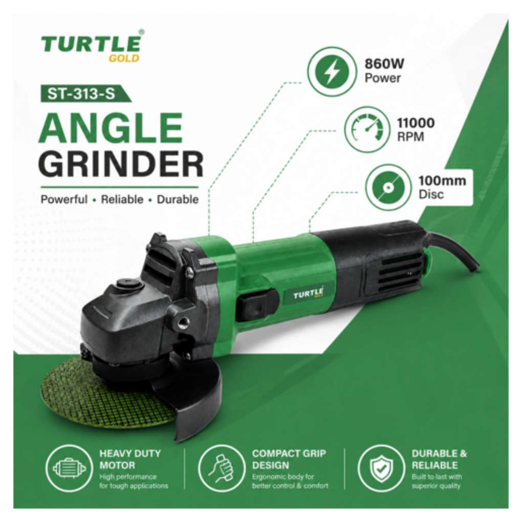 Turtle Gold Angle Grinder 4 Inch 860 W ST-313S