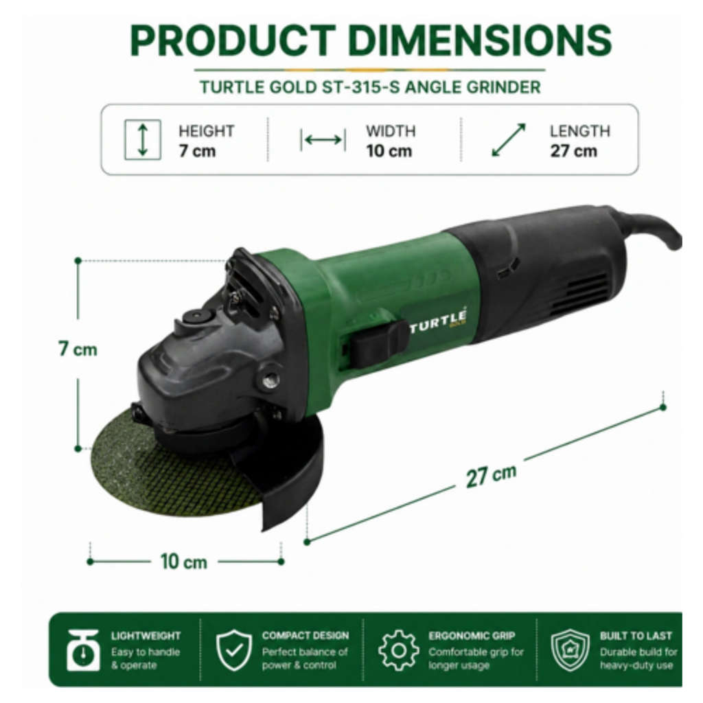 Turtle Gold Angle Grinder 4 Inch 1020 W ST-315S