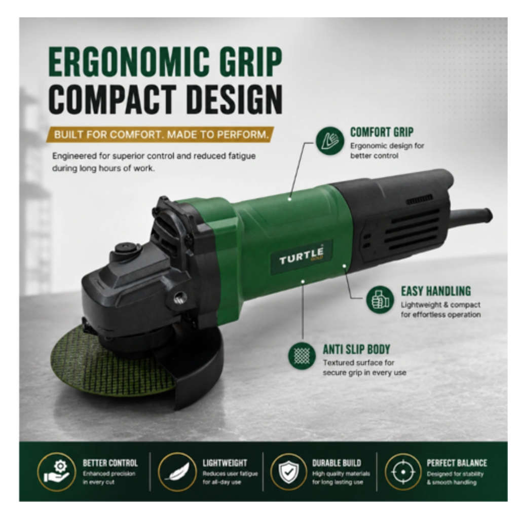 Turtle Gold Angle Grinder 4 Inch 1300 W ST-318S