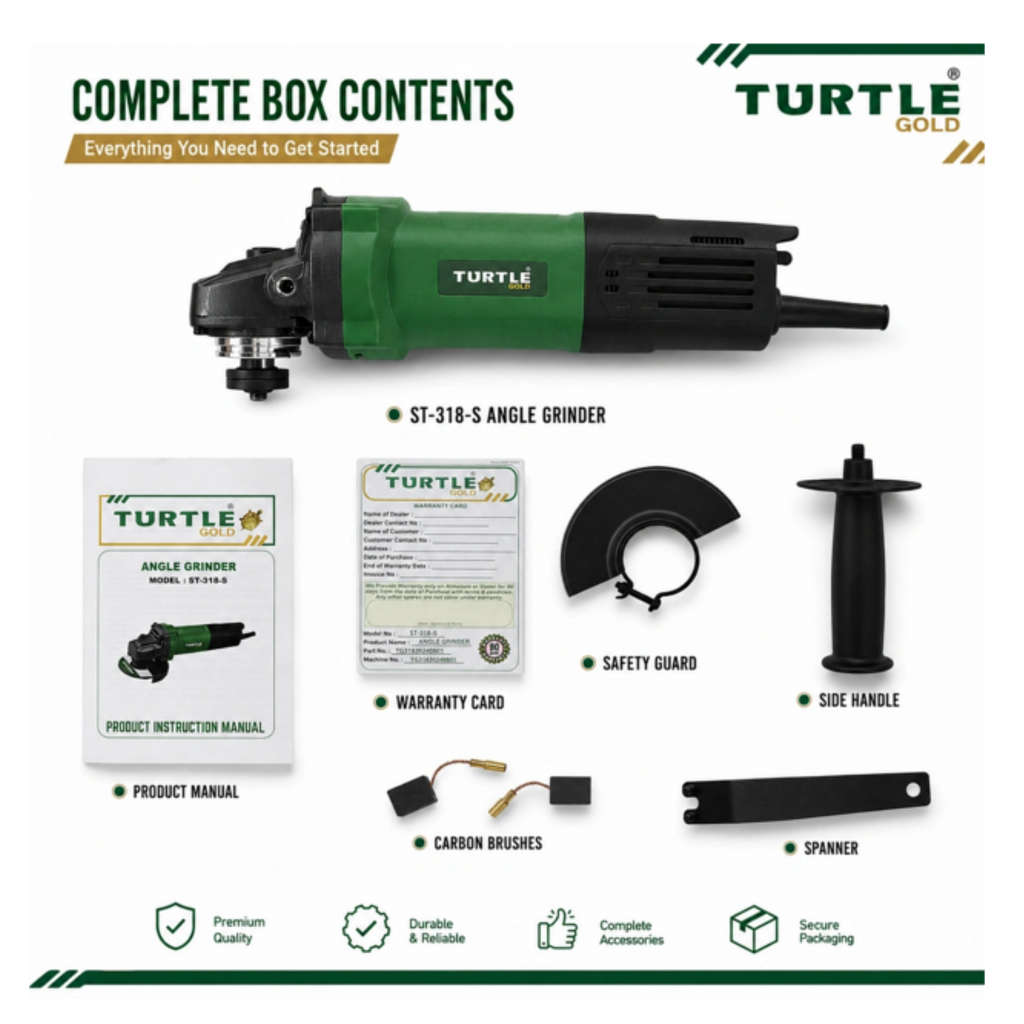 Turtle Gold Angle Grinder 4 Inch 1300 W ST-318S