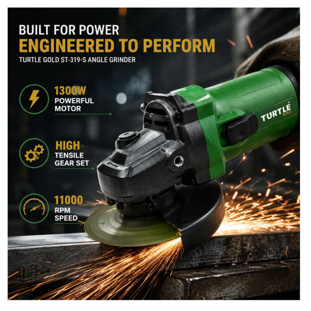 Turtle Gold Angle Grinder 4 Inch 1300 W ST-319S