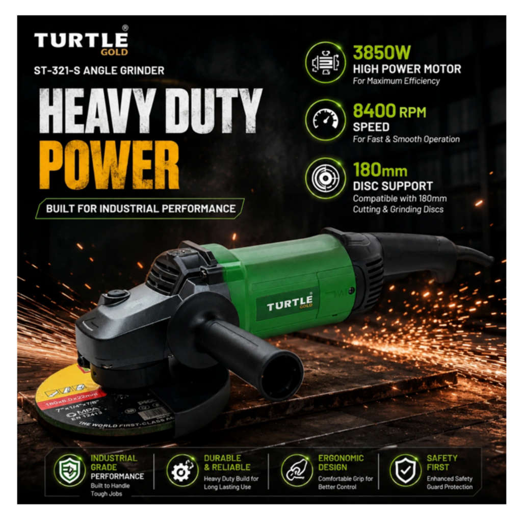 Turtle Gold Angle Grinder 7 Inch 3850 W ST-321S