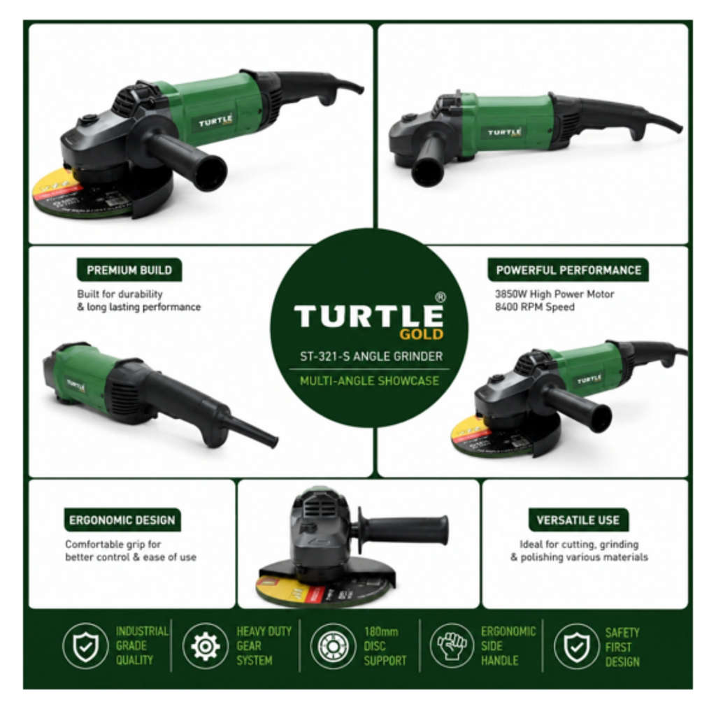 Turtle Gold Angle Grinder 7 Inch 3850 W ST-321S