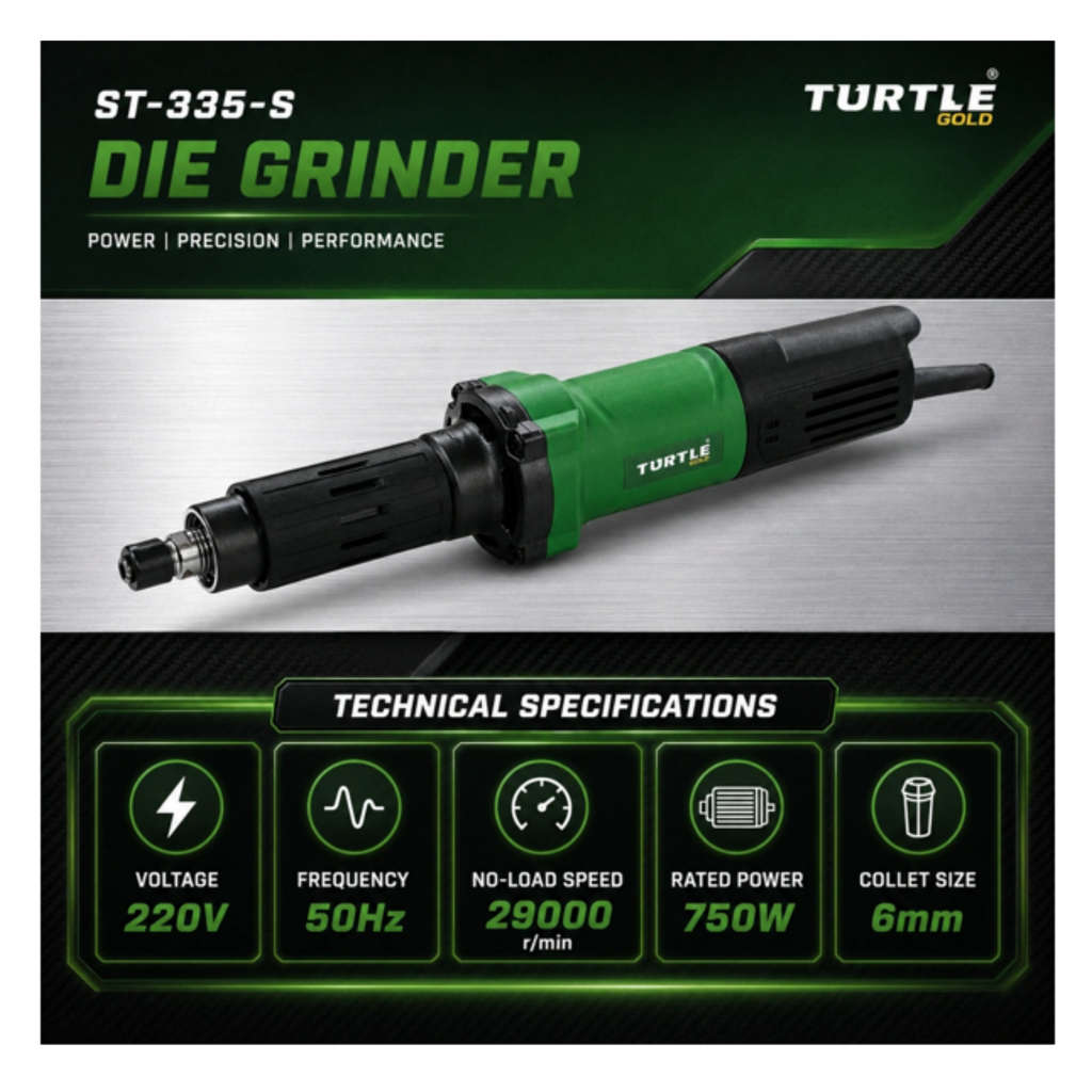 Turtle Gold Die Grinder 750 W 6mm ST-335S