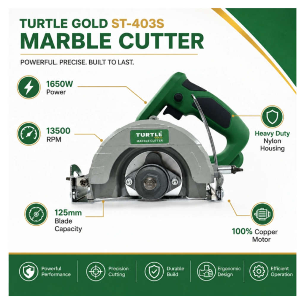 Turtle Gold Marble Cutter 5 Inch 1650 W ST-403S