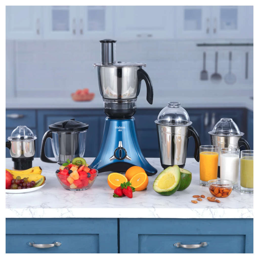 Vidiem Vstar ADC Mixer Grinder 5 Jars 1000W Azure Blue