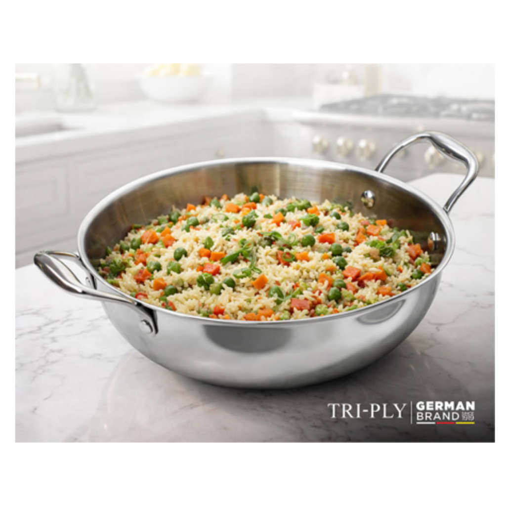 Fackelmann Triply Kadai With Stainless Steel Lid 22 cm 2.0 Liter 11010304