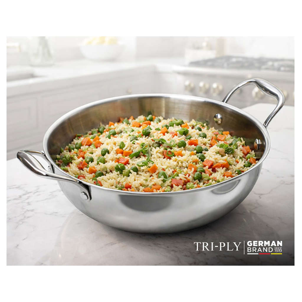 Fackelmann Triply Kadai With Stainless Steel Lid 28 cm 4.5 Liter 11010307