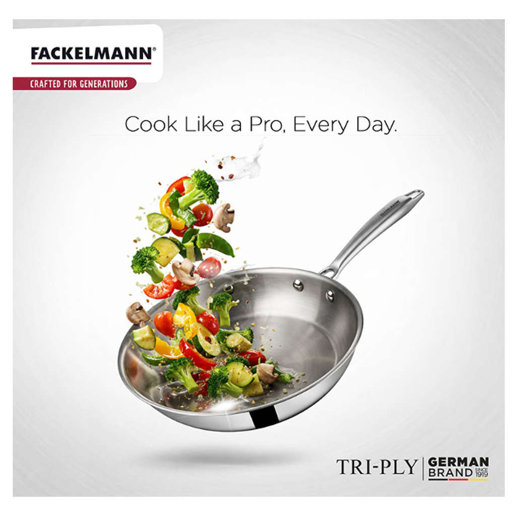 Fackelmann Triply Fry Pan With Stainless Steel Lid 24 cm 2.0 Liter 11010301