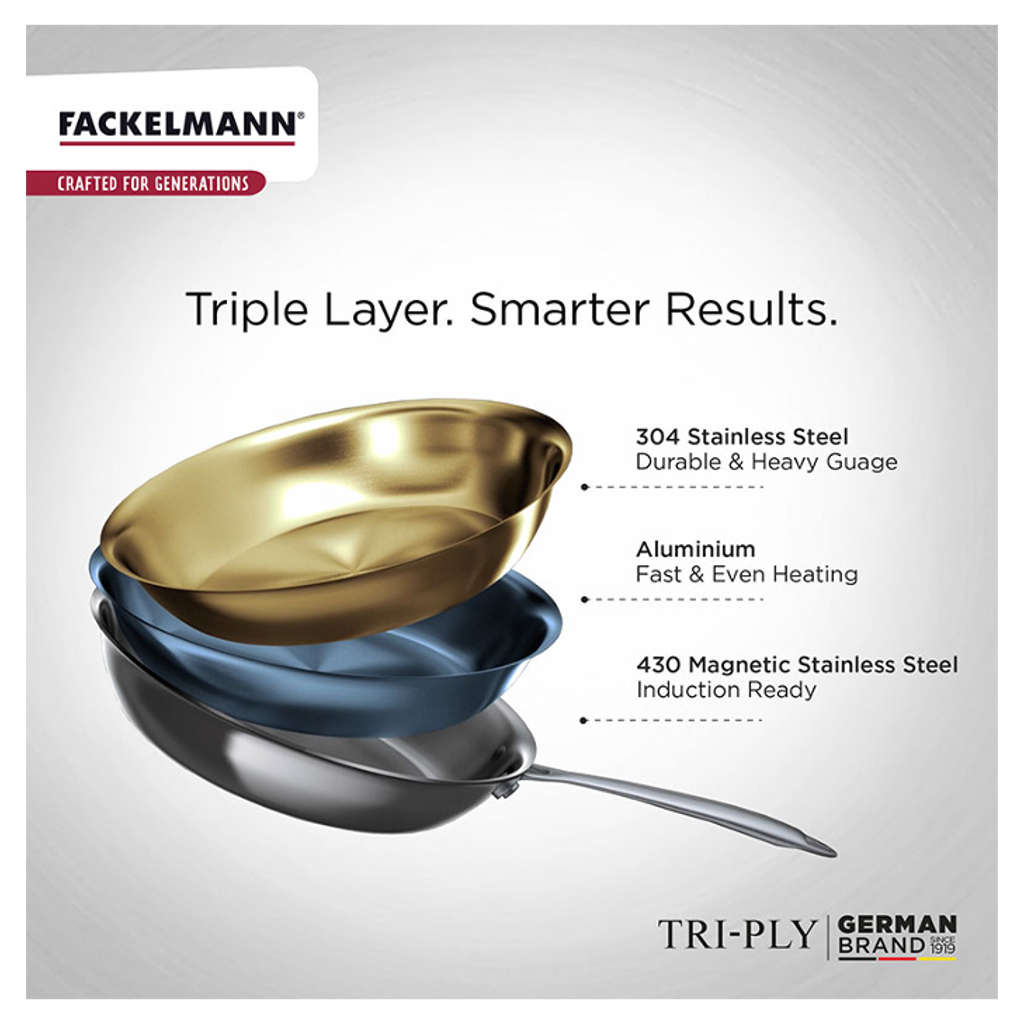 Fackelmann Triply Sauce Pan With Stainless Steel Lid 14 cm 1.1 Liter 11010309