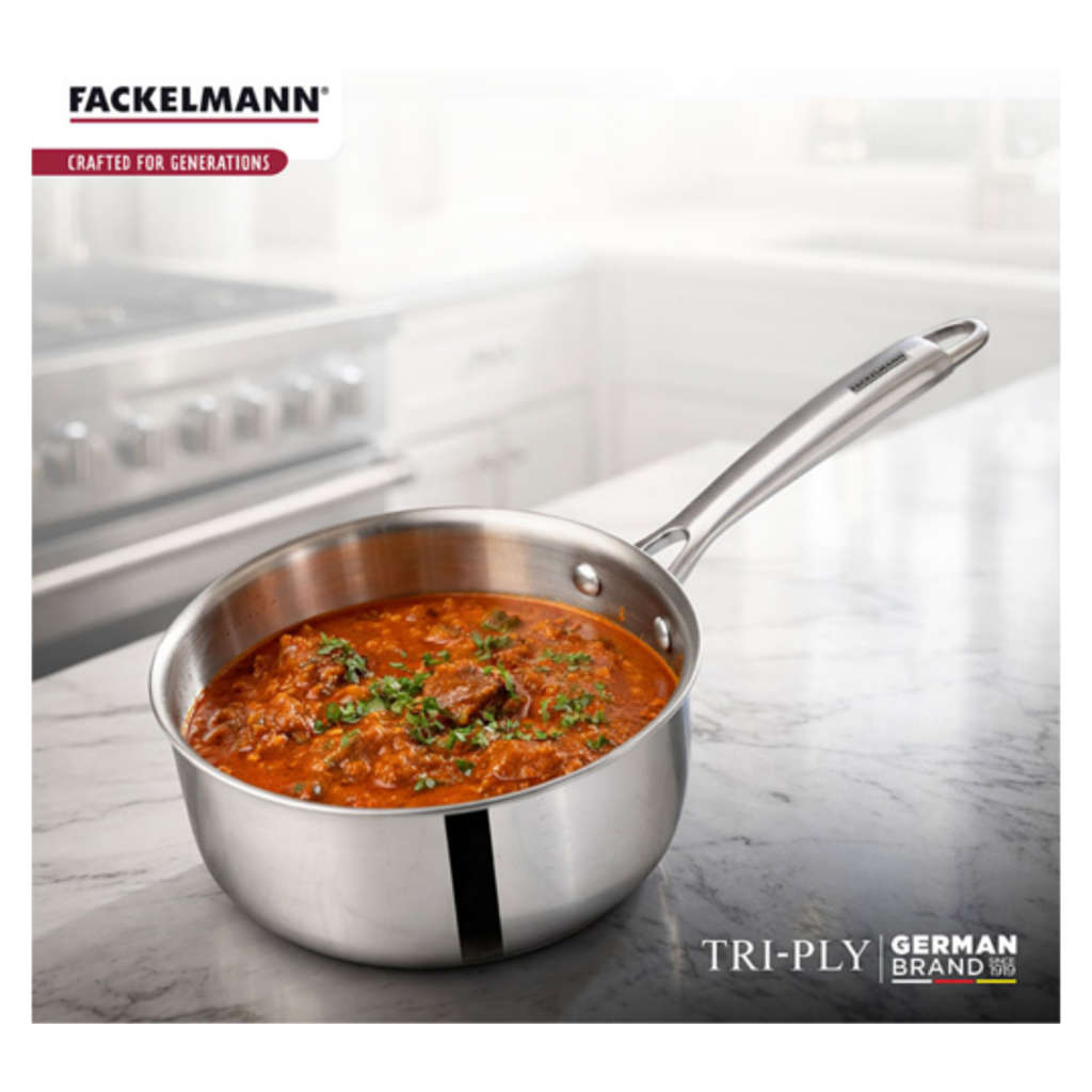 Fackelmann Triply Sauce Pan With Stainless Steel Lid 16 cm 1.6 Liter 11010310