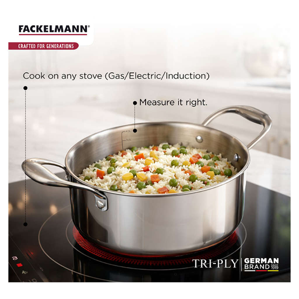 Fackelmann Triply Casserole With Stainless Steel Lid 28 cm 9 Liter 11110345