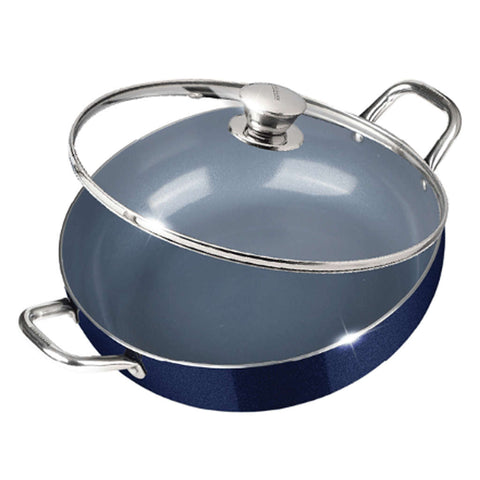 Fackelmann Ceramik Non Stick Kadai With Glass Lid 22 cm 1.5 Liter 11110109 