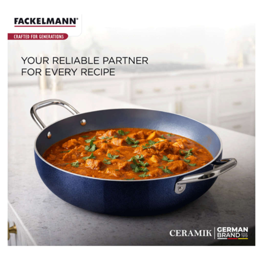 Fackelmann Ceramik Non Stick Kadai With Glass Lid 26 cm 3.2 Liter 11110111