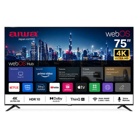 Aiwa 4K UHD Display WebOS ThinQ AI Smart TV 190 cm(75 Inches) AIWOS75X3 
