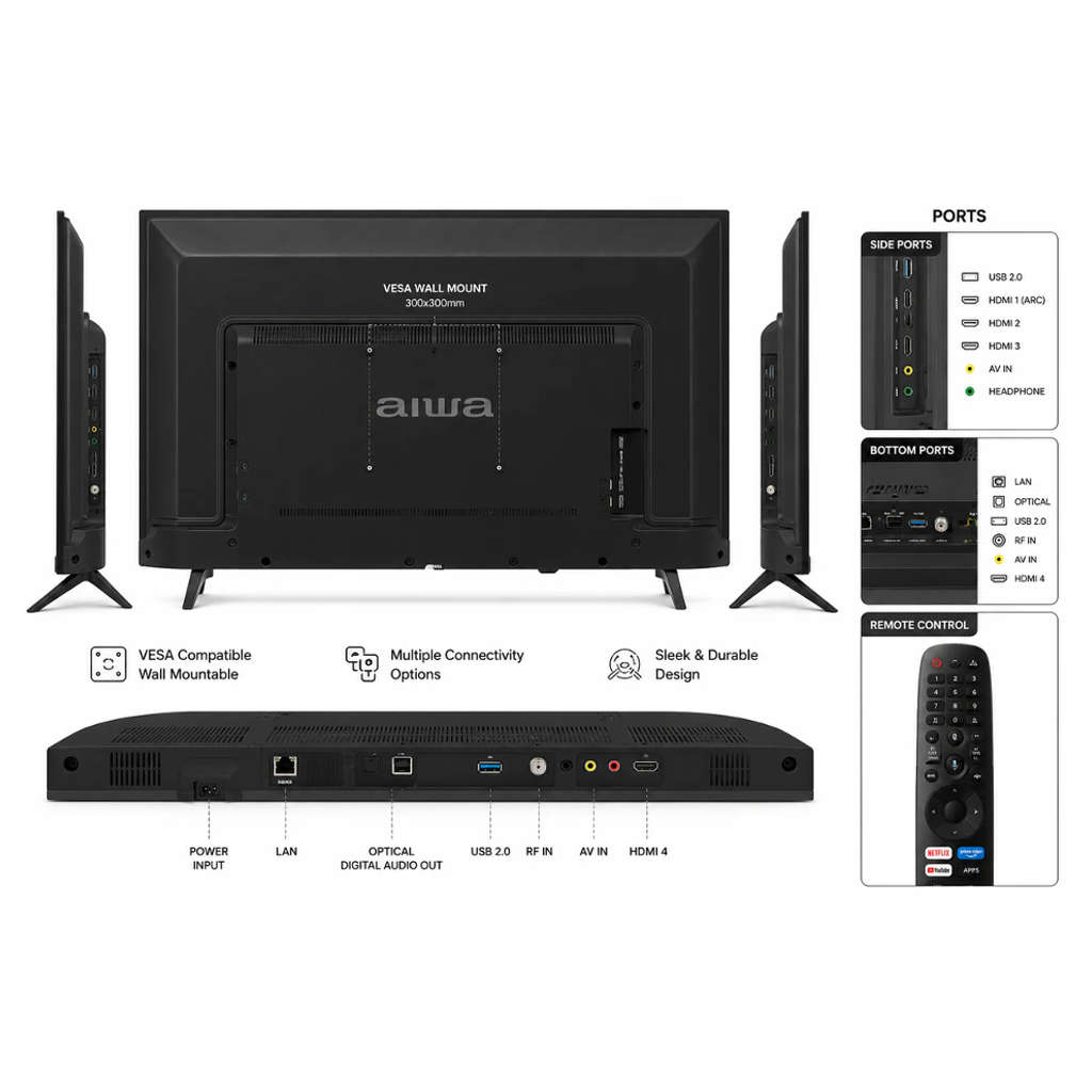 Aiwa 4K UHD Display WebOS ThinQ AI Smart TV 190 cm(75 Inches) AIWOS75X3