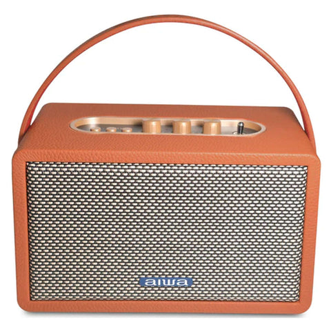 Aiwa Natsukasii Pro Bluetooth Speaker With Powerful Bass 40W Type-C Charging Brown RS-X100 