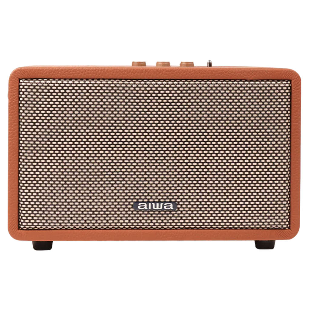Aiwa Natsukasii Pro Bluetooth Speaker With Powerful Bass 40W Type-C Charging Brown RS-X100