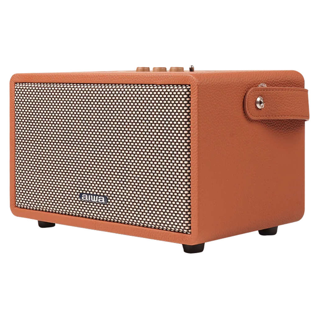 Aiwa Natsukasii Pro Bluetooth Speaker With Powerful Bass 40W Type-C Charging Brown RS-X100