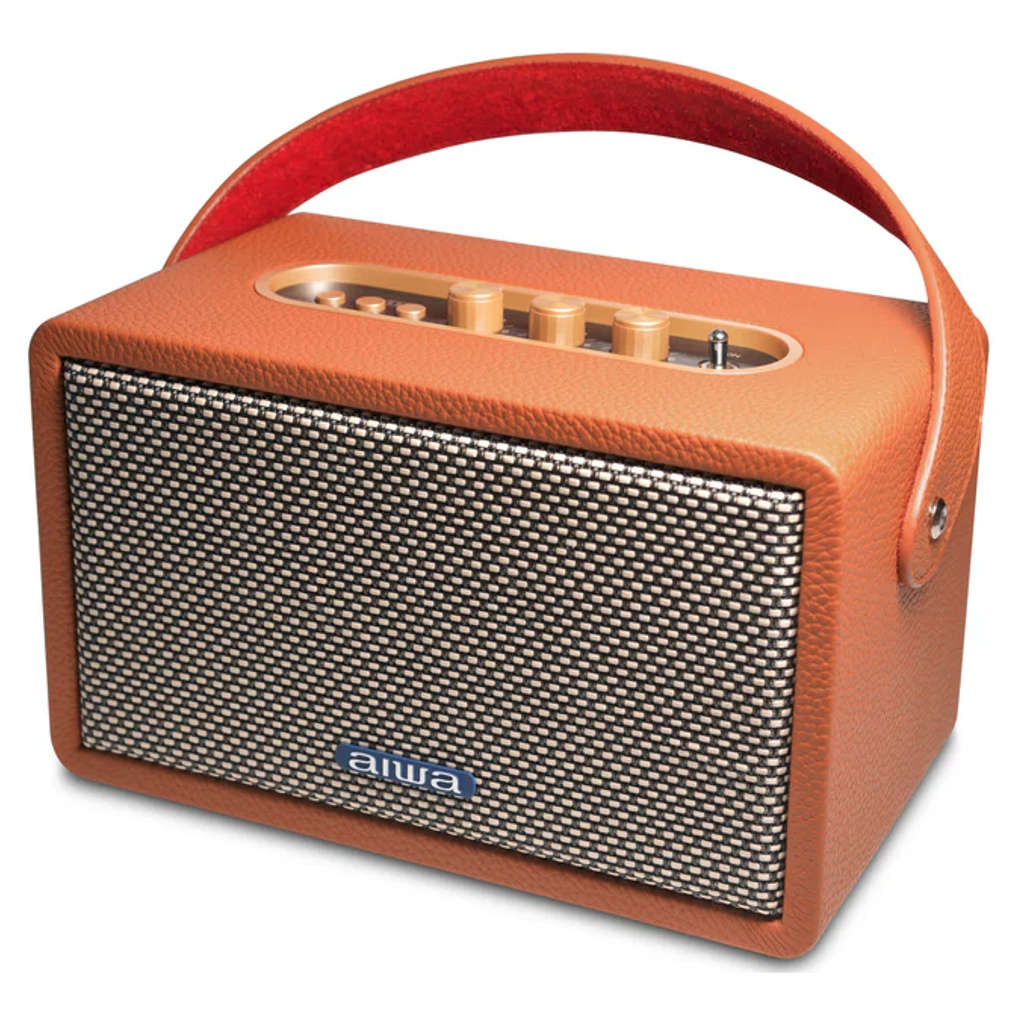 Aiwa Natsukasii Pro Bluetooth Speaker With Powerful Bass 40W Type-C Charging Brown RS-X100