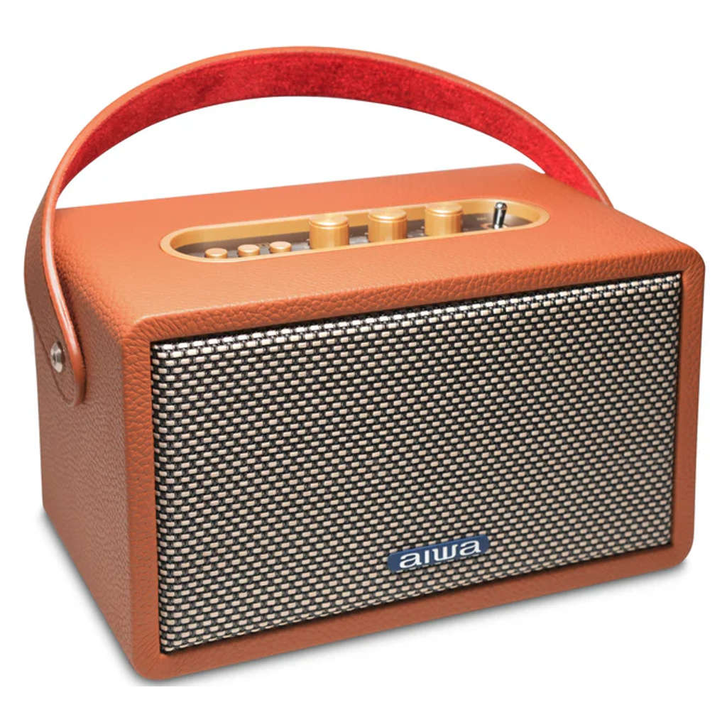 Aiwa Natsukasii Pro Bluetooth Speaker With Powerful Bass 40W Type-C Charging Brown RS-X100