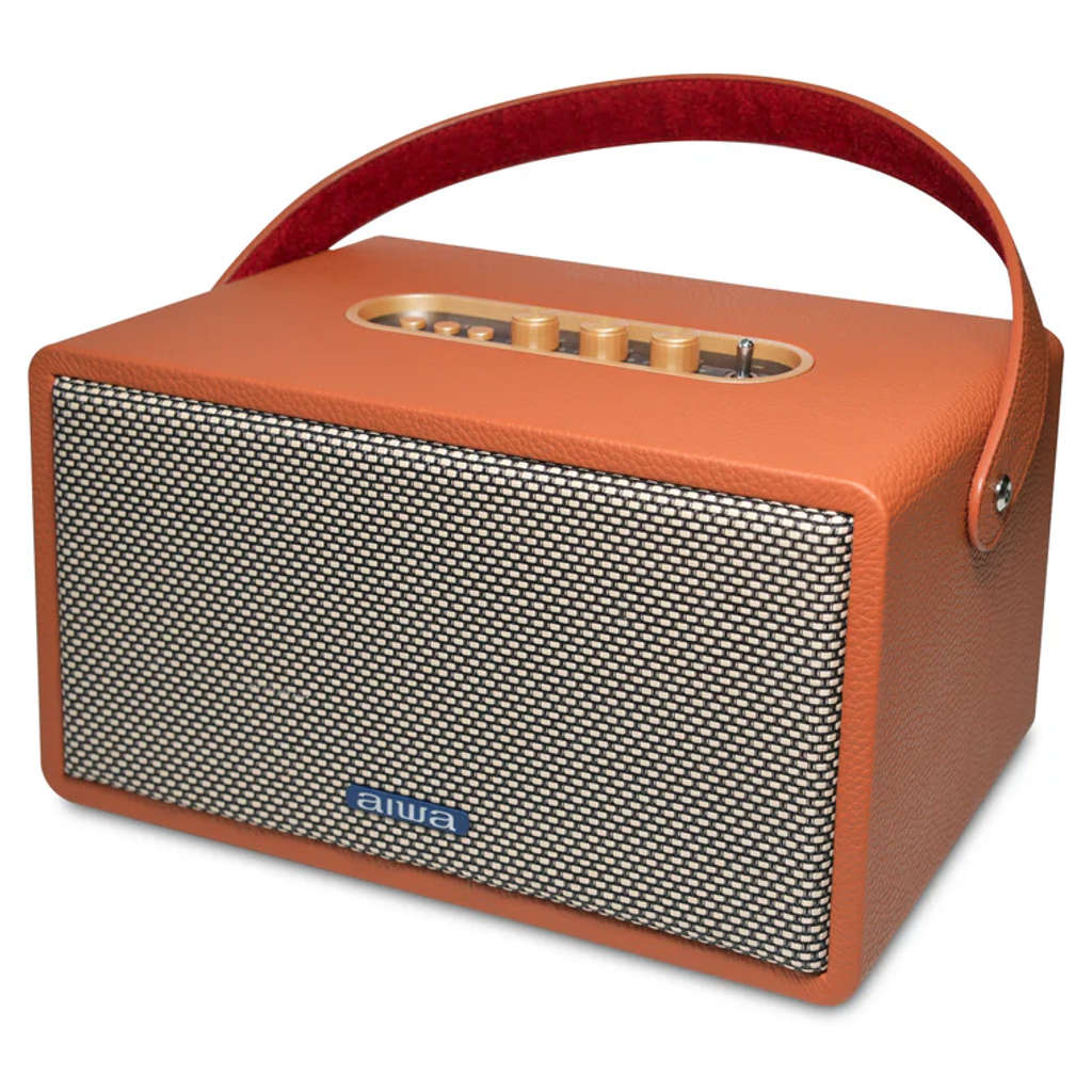 Aiwa Natsukasii Pro Bluetooth Speaker With Powerful Bass 60W Type-C Charging Brown RS-X150