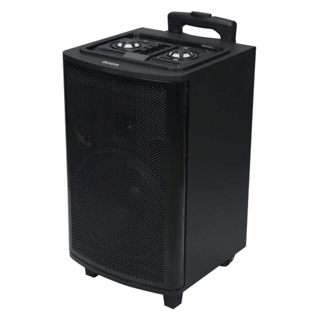 Aiwa Bluetooth Trolley Party Speaker 100W With 10 Inch Subwoofer 2 Wireless Mics AW-TR101 