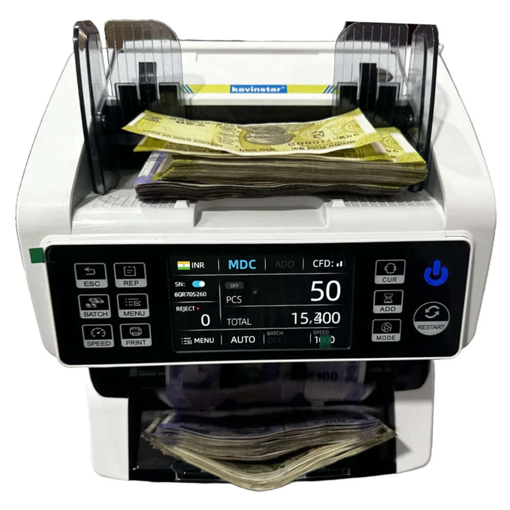 Kavinstar Multi 10 Mix Note Counting Machine With Counterfeit Detection White