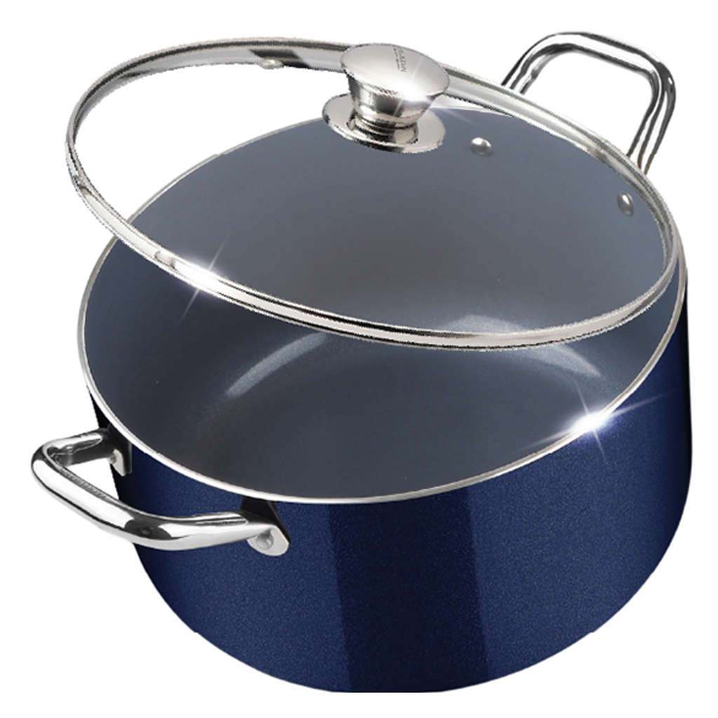 Fackelmann Ceramic Non Stick Casserole With Glass Lid 20 cm 3.3 Litre 11110115 